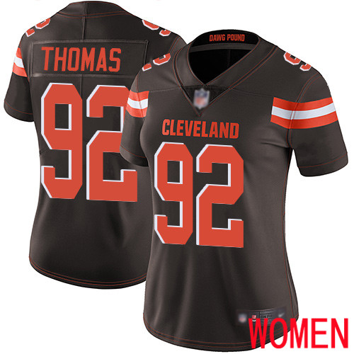 Cleveland Browns Chad Thomas Women Brown Limited Jersey 92 NFL Football Home Vapor Untouchable